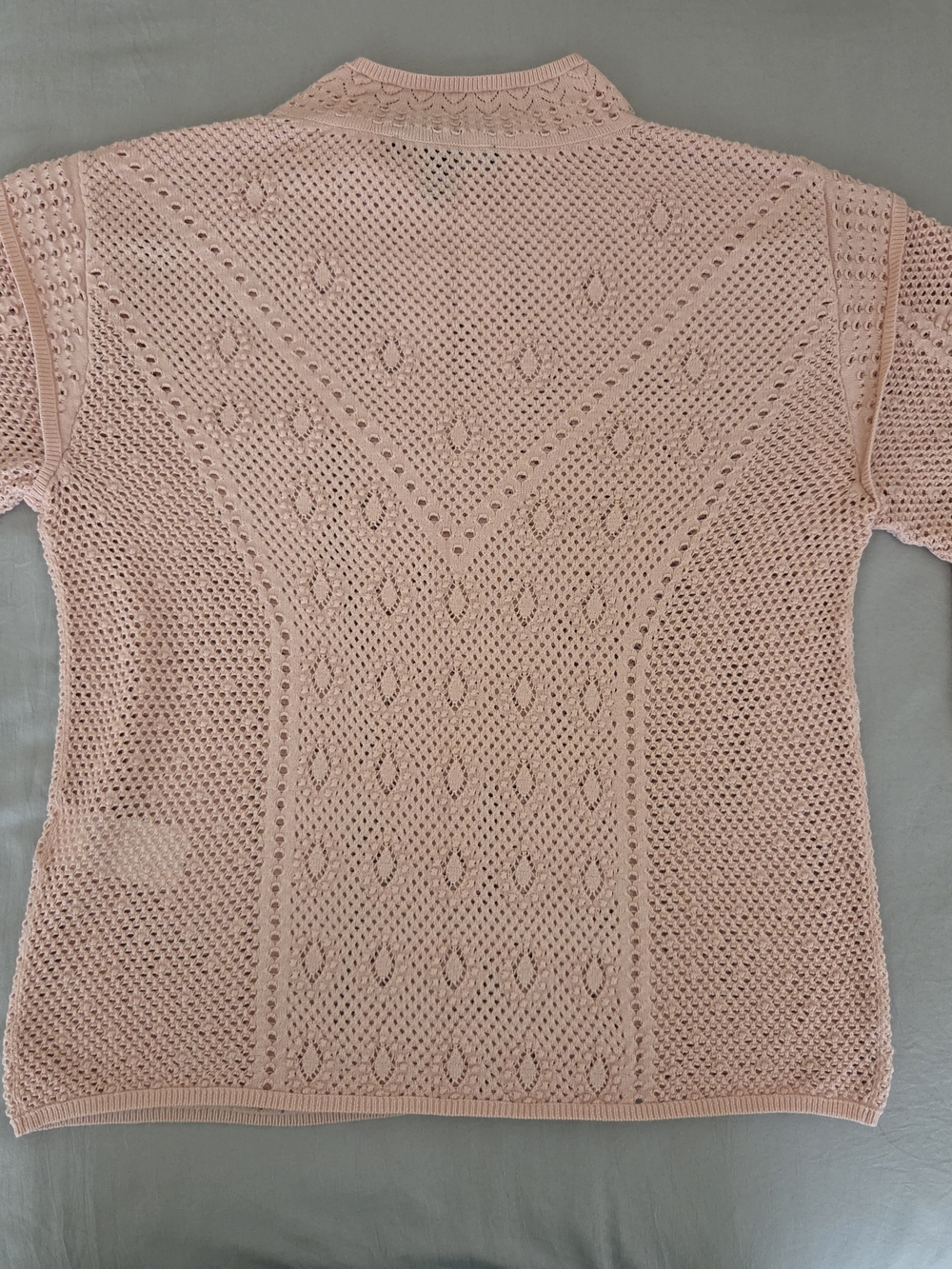 White House Black Market Pale Pink Eyelet Knit Sweater Size M - Picture 5 of 5